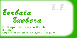 borbala bumbera business card